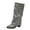 Gray, variant on Xfvqtps Slouchy Knee High Boots for Women Fold over Mid Heel Pointed Toe Buckle Strap Faux Leather Tall Boots