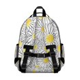 thumbnail image 3 of White Daisy Flower Black Lines Pattern Backpack for School,Cute School Bag,Schoolbag with Adjustable Shoulder Straps & Padded Back,15.25"x11.5"x5.25", 3 of 5