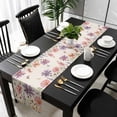 thumbnail image 5 of Pink Purple Flowers Table Runner Cotton Linen 90 Inch Holiday Dresser Scarves, Retro Botanical Floral Butterfly Tablerunner for Kitchen Coffee Dining Bedroom Living Room Dinner Scarf Décor 13''x90'', 5 of 9