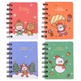thumbnail image 1 of Cahier de Poche de Noël Dessin Animé 4 Pcs Portable à Spirale Mini Journal Bloc-Notes, 1 of 10