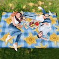 thumbnail image 6 of Daffodils Flower on Checkered Extra Large Picnic Beach Blanket Waterproof Sand Proof Portable Outdoor Mat 80x118, 6 of 9