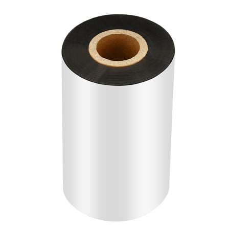 Uxcell 4.33"x984' (110mmx300m) Wax Thermal Transfer Ribbon, 1 Roll 1" Core Ink Out Barcode Printer Ribbon, Black