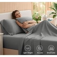thumbnail image 2 of RUVANTI 100% Cotton Sheets – Queen Size Percale Bedding, Cooling & Breathable, Durable with a Crisp, Soft & Comfortable Feel, 16" Deep Pocket, 4-Piece Set, Dark Grey, 2 of 7