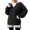 Black, variant on Women Sweater Solid Cable Knit Casual Loose Long Sleeve Tops Fall Winter Pullover Knitwear Blouse Daily Wear