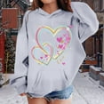 thumbnail image 4 of DHFJKG Girls Hoodies Kids Oversized Sweet Heart Graphic Print Long Sleeve Sweatshirt Soft Comfortable Hooded Pullover With Pocket Toddlers Stylish Tops, 4 of 4