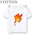 thumbnail image 4 of Camiseta de algodón de manga corta con cuello redondo para niños y niñas, ropa informal de dibujos animados de Elemental Disney Anime, para verano, 4 of 5