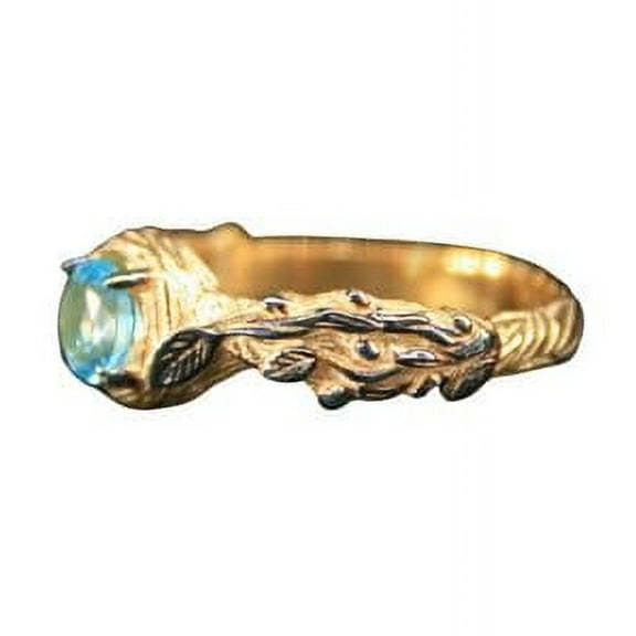 Roarsilver Elves Collection Silver Ring,Timeless Charm: Aquamarine Stone Ring in 925 Sterling Silver,Gift for Womens | 6