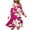 Hot Pink Dress for Women _d, variant on GNFQXSS Women's Printed Long Sleeve Maxi Dress Round Neck Pull On Casual Daily Wear Loose Flowy Bohemian Style Pink L