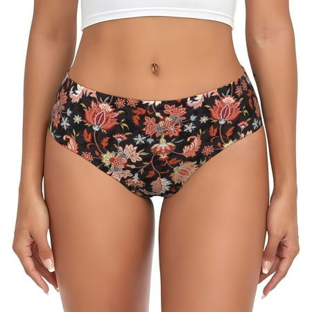 Womens Underwear - beautiful flowers No Show Seamless Underwear for Women  Soft Comfort Stretch Women s Panties  Hipster Ladies Panties Bikini Underwear Briefs