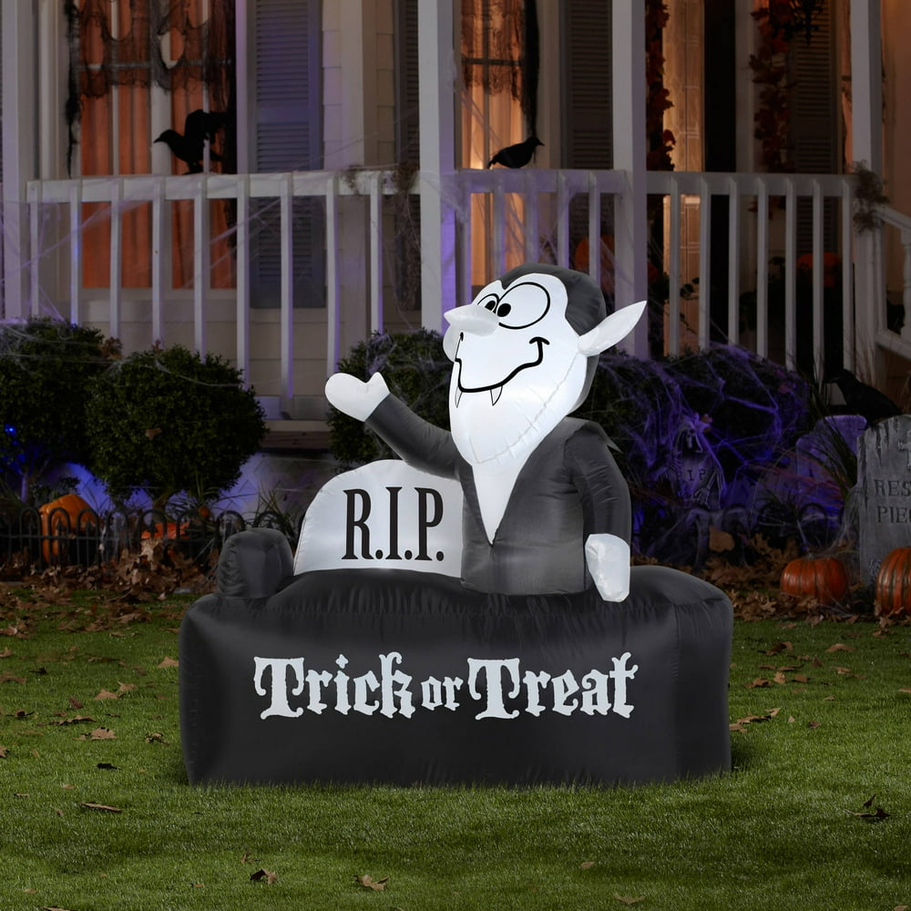 4� Long x 4� Tall Vampire Inside Coffin Halloween Airblown Inflatable 4� Long x 4� Tall Vampire Inside Coffin Halloween Airblown Inflatable