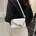 thumbnail image 4 of Bolso retro sencillo, nuevo, de moda, informal, de piel sintética, para colgar al hombro, pequeño, para niña, color blanco, 4 of 5