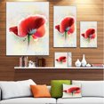 thumbnail image 2 of Designart - Belle Aquarelle Rouge Coquelicot - Fleurs Uvre d'Art Murale sur Toile, 2 of 2