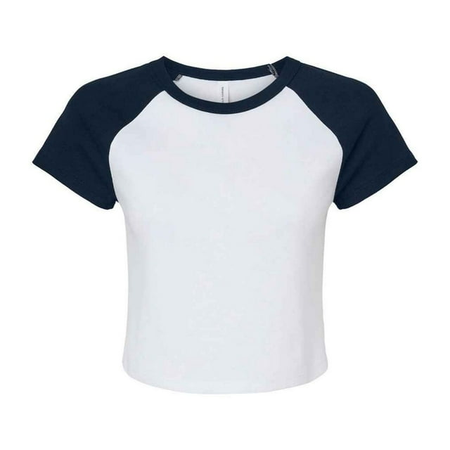Bella + Canvas Womens Micro-Rib Raglan Crop Top