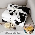 thumbnail image 5 of Cow Print Throw Blanket Non Shedding MilkyPlush™ Fleece 330GSM Thick Blankets Western Room Decor Super Soft Warm for Adults Kids Girl Gifts Bedroom Couch Sofa Travel Black White 50"x60", 5 of 6