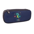 thumbnail image 2 of Picia Dinosau Space Explorer Pattern Large Capacity PU Leather Pencil Case Organizer Pen Marker Holder Double Zipper Storage Bag Big Pencil Pouch for College Office, 2 of 6