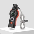 thumbnail image 5 of ZK30 7in1 Outdoor Survival Whistle Outdoor Multifunctional Survival Whistle Flashlight Reflector Magnifier Compartment Compass (Orange), 5 of 7