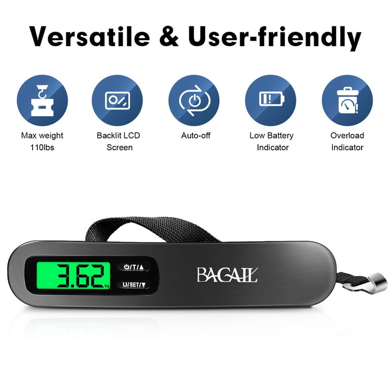Travel Luggage Weight Scale with Hook & Strong Straps for