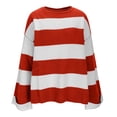 thumbnail image 4 of ZUKMRJPC Women's Knitted Striped Sweater Casual Oversized Crew-Neck Long Sleeve Color Block Pullover Sweater Fall Fashion Warm Tops, 4 of 6