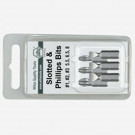 Slot Insert Bit Set - Wiha 71056 6 Piece Slotted/Phillips Insert Bit Set
