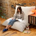 thumbnail image 3 of Jaxx Pillow Saxx 5.5-Foot Faux Fur - Luxuriously Soft Bean Bag Floor Pillow and Lounger, Mondo Ivory, 3 of 7