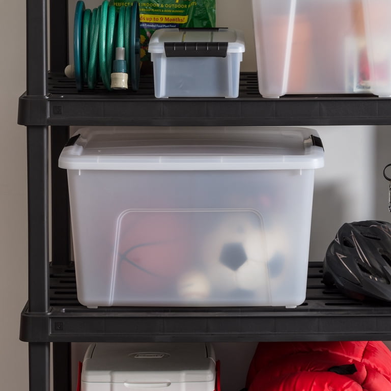 IRIS USA, 60 Quart Stack & Pull™ Plastic Storage Box with Buckles