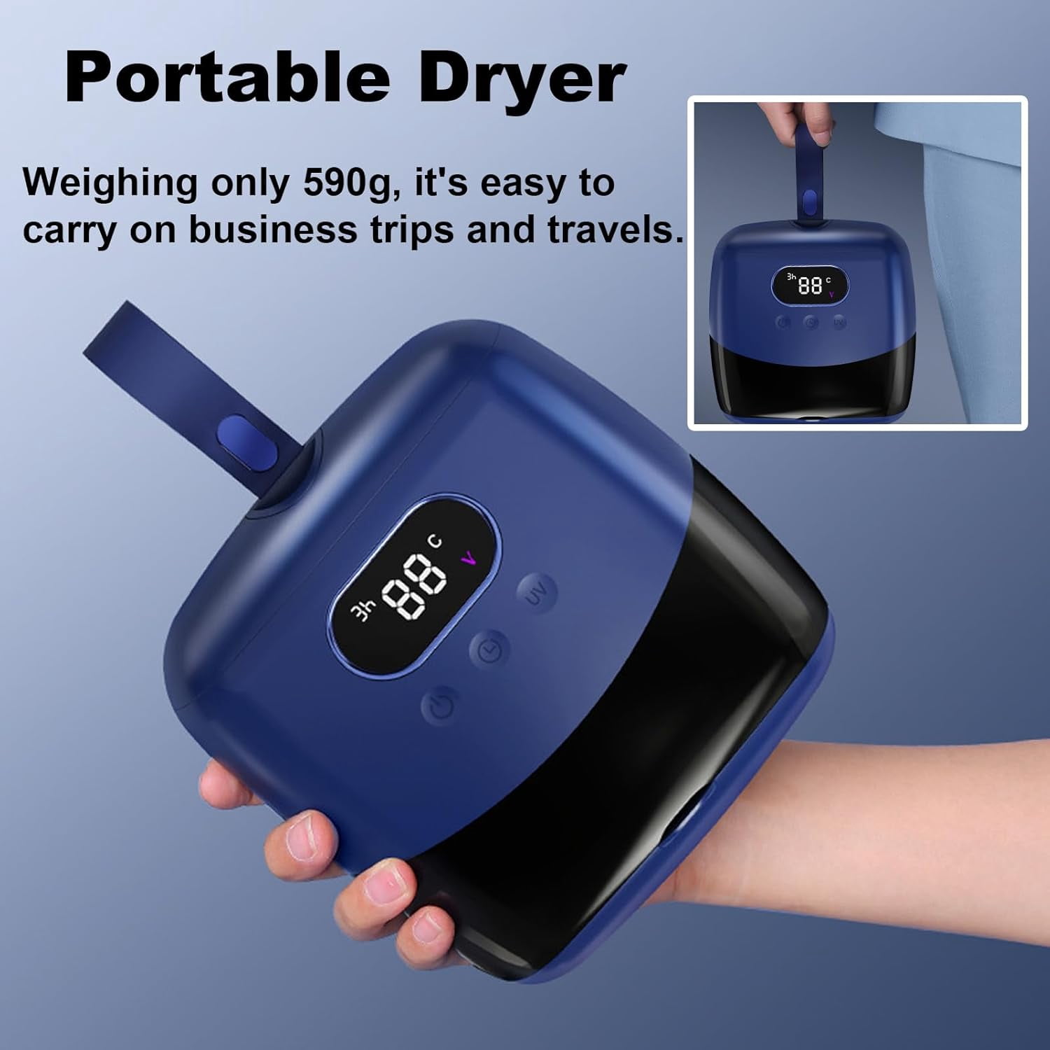 Portable Clothes Dryer, Mini Foldable Electric Laundry Drying Machine, Space-Saving, Compact Drying Solution, Efficient Home Travel Drying, Auto Shutoff