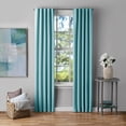 thumbnail image 2 of Mainstays Light Blue Solid Blackout Rod Pocket with Back Tabs Curtain Panel Pair, Set of 2, 30" W x 84" L, 2 of 10
