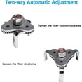 thumbnail image 3 of Oil Filter Wrench 3 Arms Two Way Oil Filter for Diameter 53-108MM Car Disassembly Tools, 3 of 5