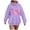 Purple, variant on Sweat Shirts for Womens Rainbow Printed Hoodie Sweatshirt Casual Plus Size Pullover Long Sleeve Streetwear Drawstring Hoode