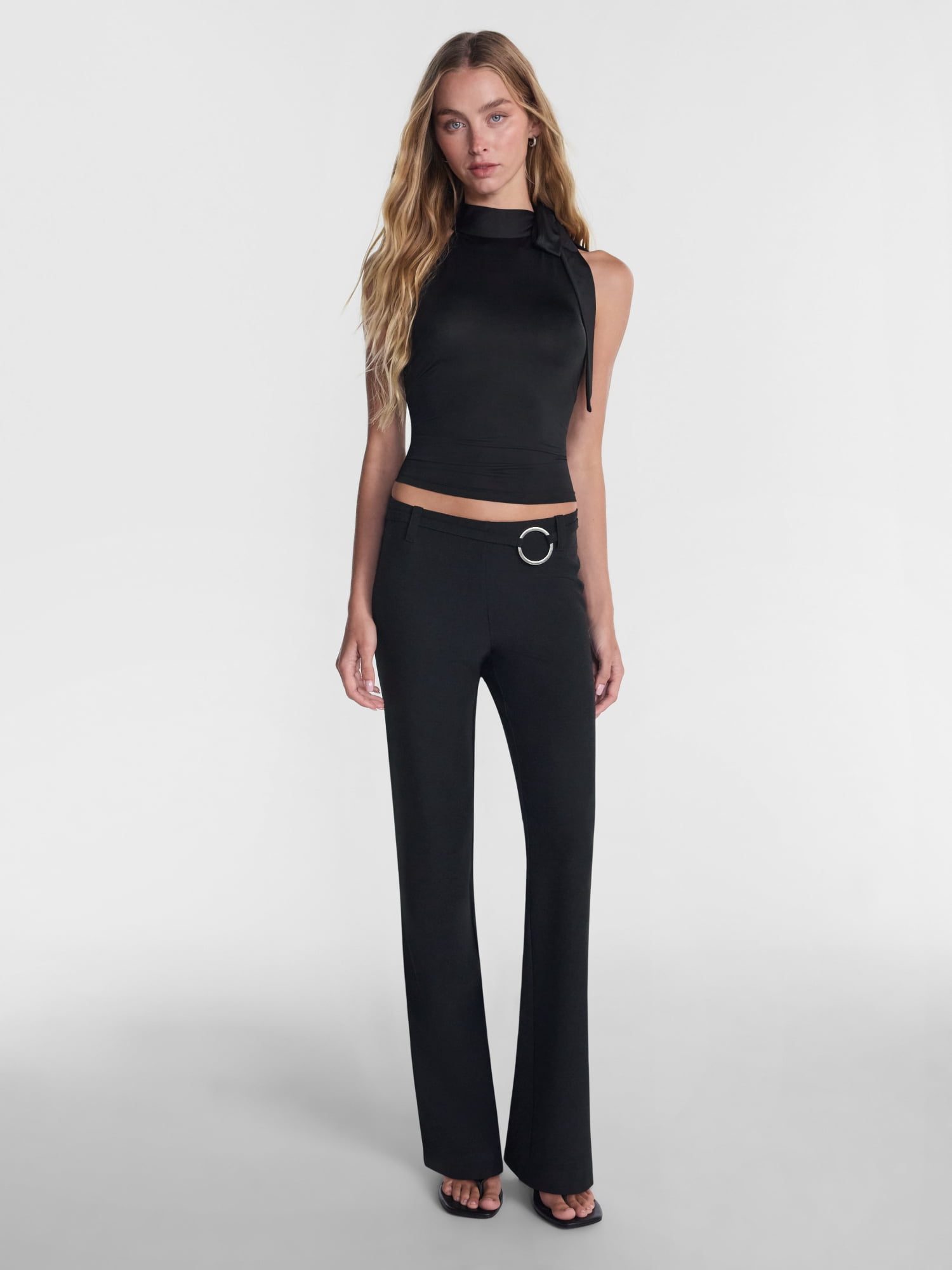 No Boundaries Tie Neck Halter Top, Women's XXS-XXL