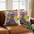 thumbnail image 3 of Happy Birthday Throw Pillow Cover Ribbon Cake Gift Balloon Modern Celebration Cotton Linen Cushion Cover Throw Pillow Case with Invisible Zipper for Couch Sofa Bed Chair Car 20x20 Inch, 3 of 14