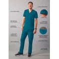 thumbnail image 3 of Adar Addition Go-Basic Scrub Set For Men - Classic V-Neck Scrub Top & Cargo Scrub Pants - A9300 - Caribbean Blue - S, 3 of 7
