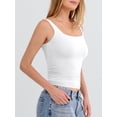 thumbnail image 5 of ANRABESS Tank Top for Women Summer 2026 Double Lined Sleeveless Square Neck Basic Tight Workout Tees Shirts White X-Large, 5 of 11