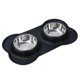 thumbnail image 1 of Pet-Friendly Silicone Non-Slip Stainless Steel Double Dog Bowl, 1 of 4