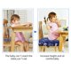 thumbnail image 2 of Asiento elevador para niños pequeños SMZCTYI con correas de seguridad antideslizantes, color azul marino, 2 of 7