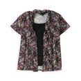 thumbnail image 1 of Notations Womens Floral 2 Fer Pullover Blusa, Negro, Small Notations Pull-over, 1 of 2