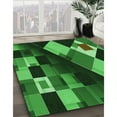 thumbnail image 3 of Ahgly Company Machine Washable Indoor Square Transitional Deep Emerald Green Area Rugs, 5' Square, 3 of 7