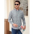 thumbnail image 2 of sogami Men's Plaid Button Up Shirts Comfort Long Sleeve Cotton Shirts Relaxed Fit, 2 of 9