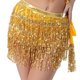 thumbnail image 5 of Falda de danza del vientre Yinane Bufanda de cadera lentejuelas brillantes oro, 5 of 7