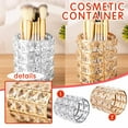 thumbnail image 5 of PureCasa European Style Metal Frame Crystal Pencil Holders, Aesthetic Shiny Desk Organizers for Stationery and Cosmetic Brush, Desktop Supplies, 3.9"x3.9"x4.7", 1 Pack, Gold, 5 of 7