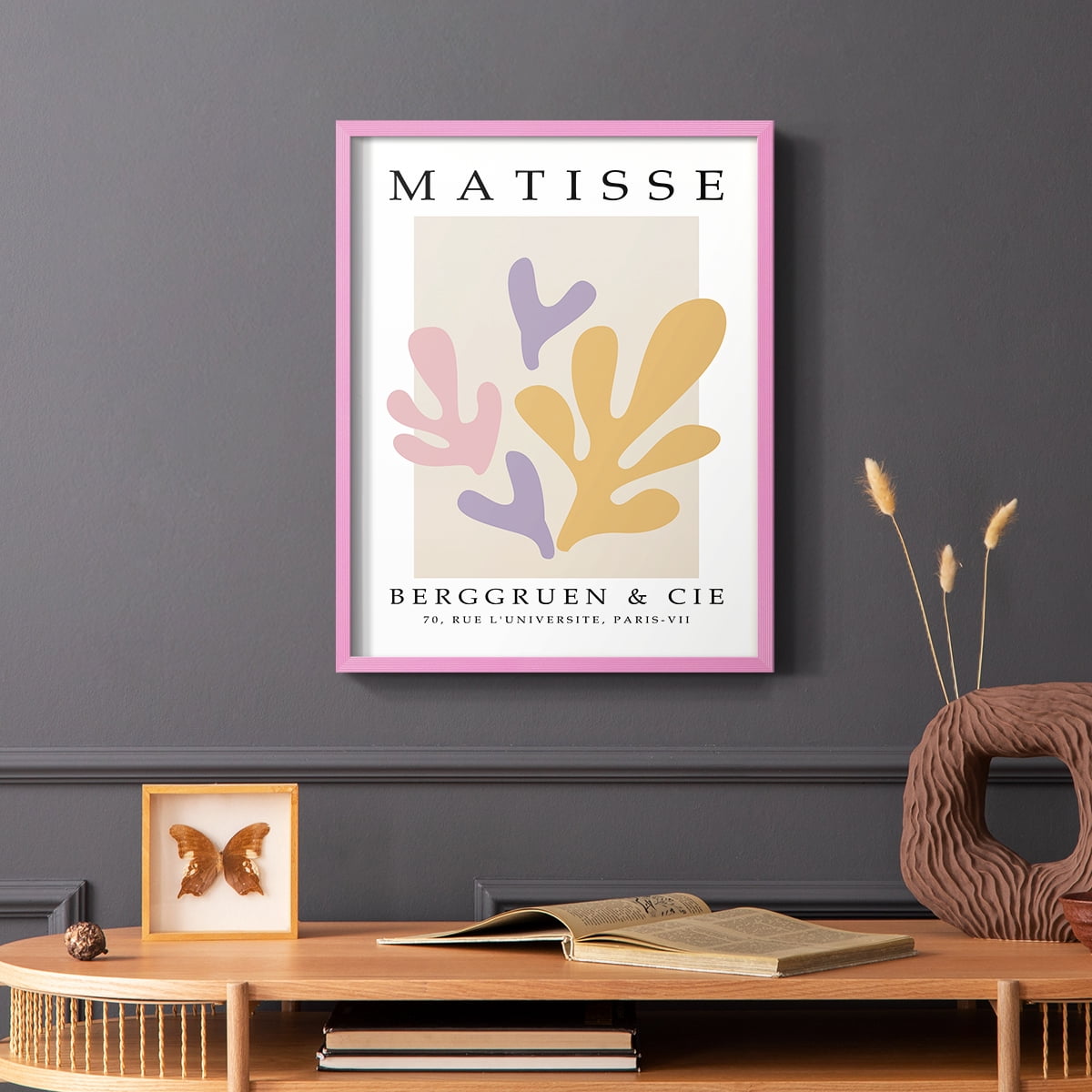 Matisse CCCXXXIV in Pink Solid Wood 11 x 14 Framed Print
