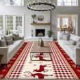 thumbnail image 3 of 5'x8' Area Rugs, Red Christmas Indoor Outdoor Area Rug for Living Room Bedroom, Xmas Elk Snowflake Red Plaid Washable Bathroom Rugs Kitchen Floor Carpet Mats Home Decor Aesthetic, 3 of 8