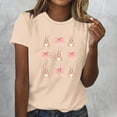 thumbnail image 2 of Tops de Cuello Redondo para las Mujeres Impreso Manga Corta Suéter Camiseta de Imitación Rack, Top Casual de Moda para el Hogar Diario Y el Trabajo, 2 of 4