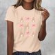 thumbnail image 2 of Tops de Cuello Redondo para las Mujeres Impreso Manga Corta Suéter Camiseta de Imitación Rack, Top Casual de Moda para el Hogar Diario Y el Trabajo, 2 of 4
