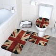 thumbnail image 7 of Union Jack Flag Vintage UK 3-Piece Bathroom Rug Set Non-Slip Flannel Bath Mat 24"x16" U-Shaped Contour Mat Toilet Lid Cover, 7 of 7