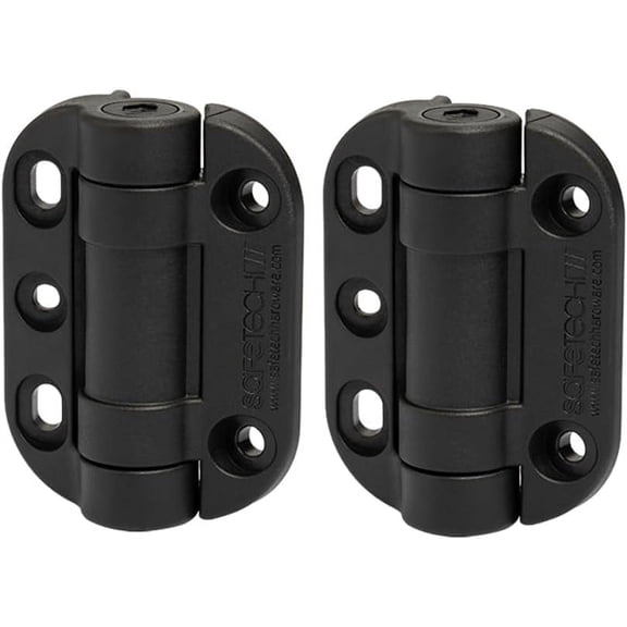 TopKlik Self Closing Gate Hinges | Self-Aligning Heavy Duty Spring Hinges | Pool Safety Hinges | Any Square Post, Aluminum Gates | Black