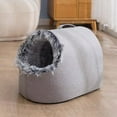 thumbnail image 5 of Winter Cat Bed with Removable Cushion, Self Warming Pet Cave for Indoor Cats and Small Dogs, Cozy Hooded Sleeping Tent Washable, 5 of 6