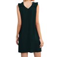 thumbnail image 3 of Women Ruffle Spliced Sleeveless V Neck A-line Mini Dress, 3 of 3