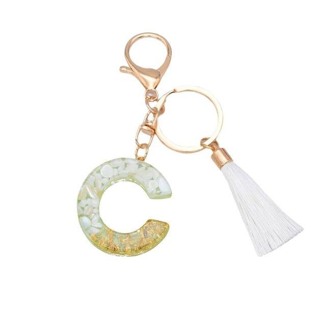 Llavero Personalizado Nuevo Blanco Boquilla Carta Llavero Cristal Colgante Bolso de Moda Llavero con Colgante