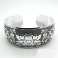 thumbnail image 4 of Soumake Women Vintage Ethnic Style Open Jewelry Tibetan Silver Bangle Wide Cuff Bracelet, 4 of 5